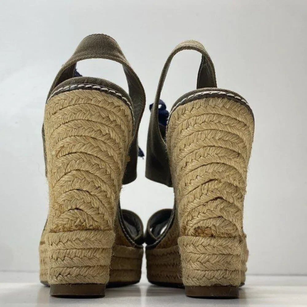 Tory Burch platform wedge sandals, EUC. Size 9B